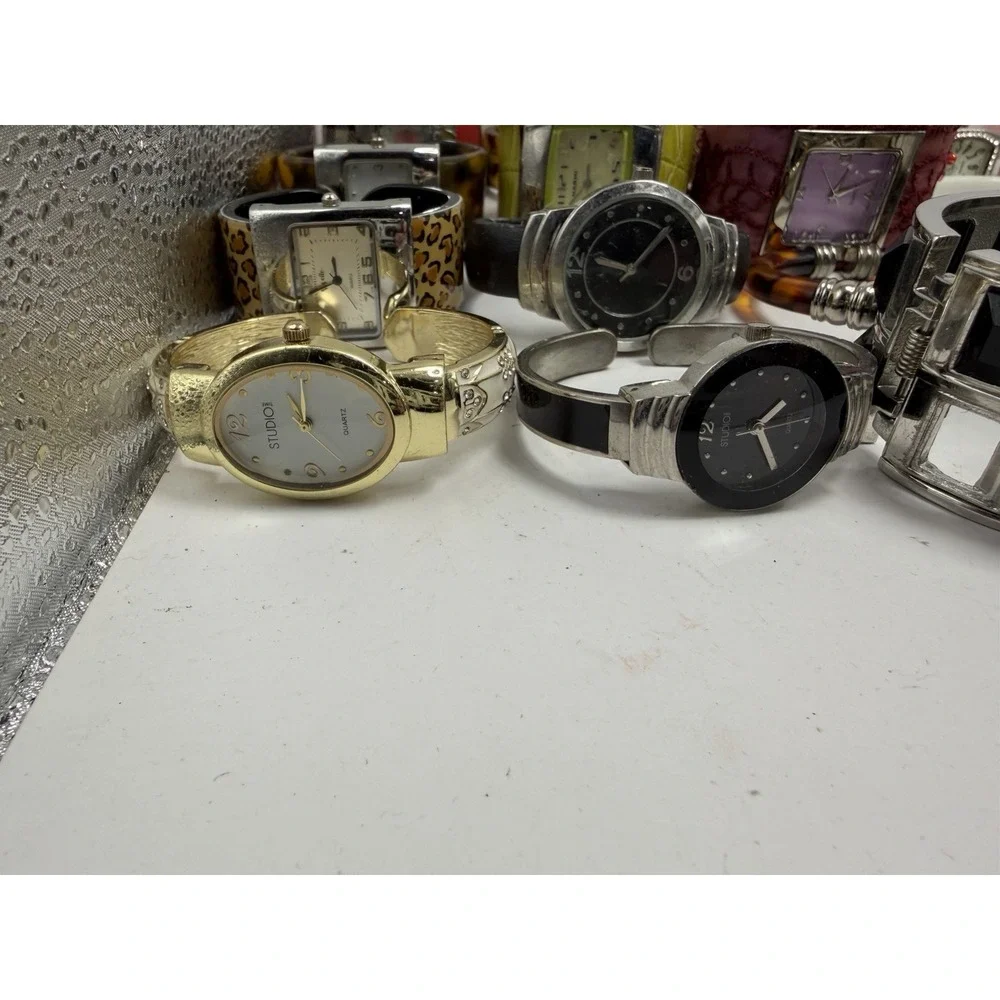 Mixed Cuff Bangle Bracelet‎ Watches Lot Of 20 Mixed Materials